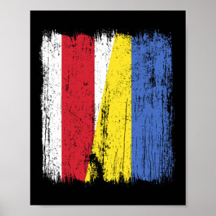 Wit-Rusland Oekraine Half Vlag Wit-Russisch Oekraï Poster