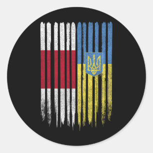 Wit-Rusland Oekraine Wit-Russisch Oekraïens Vlag Ronde Sticker