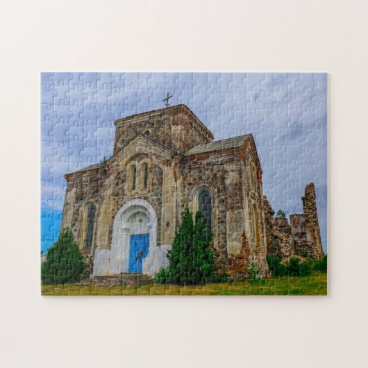 Wit-Rusland Oude Kerk van Biahoml Ruins Legpuzzel (Horizontaal)