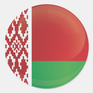 Wit-Rusland rond pictogramvlag Ronde Sticker