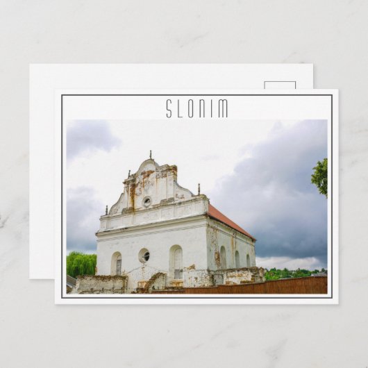 Wit-Rusland Slonim Great Synagogue Architecture Briefkaart (Voorkant / Achterkant)