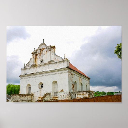 Wit-Rusland Slonim Great Synagogue Architecture Poster (Voorkant)