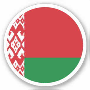 Wit-Rusland Vlag Ronde Sticker