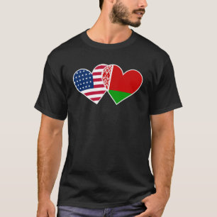 Wit-Rusland VS Vlag Tweelinghart voor Wit-Russisch T-shirt