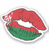 Wit-Russisch lippenstift liefde vlag Sticker (Voorkant)