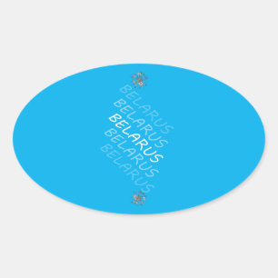 Wit-Russisch Nationaal Kornflens Ovale Sticker