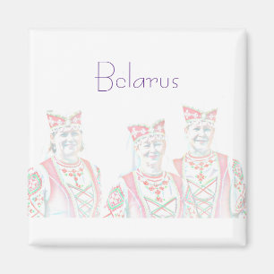 Wit-Russisch nationaal volkskostuum schetsmagneet Magneet