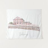 Wit-Russische architectuur Stadsschets Wandkleed (Voorkant (horizontaal))