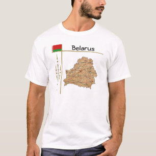 Wit-Russische kaart + vlag + titel T-shirt