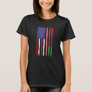 Wit-Russische Roots Half Amerikaanse vlag Patriott T-shirt