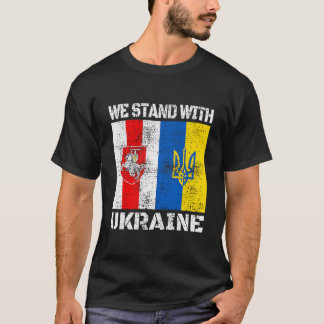 Wit-Russische steun Oekraïense stand met Oekraïne T-shirt
