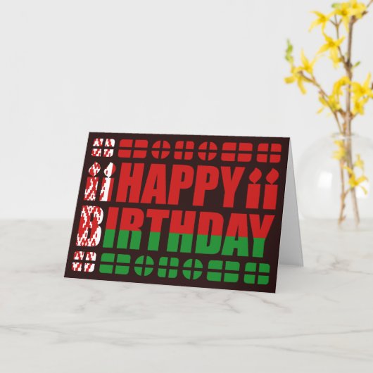 Wit-Russische vlag Verjaardag Kaart (Gele Bloem)