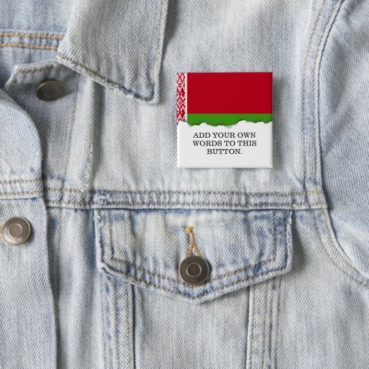 Wit-Russische vlag Vierkante Button 5,1 Cm (In situ)