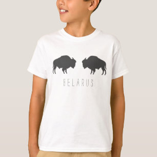 Wit-Russische Wisent Зубр Беларусь Minimalisme T-shirt