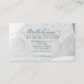 Wit Rust Blauw Abstract Vormen Interieur Designer Visitekaartje (Achterkant)