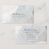 Wit Rust Blauw Abstract Vormen Interieur Designer Visitekaartje (Voorkant / Achterkant)