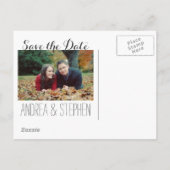 Wit Rustiek Lijst Chalk Typografie Save the Date Aankondigingskaart (Achterkant)