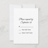 Wit Satin and Horse Bit Country Weddenschap RSVP (Achterkant)