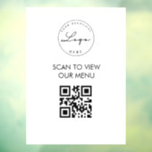 Wit Scan Me QR Code Prijslijst Menubord Raamsticker (Vel 3)