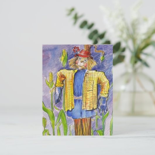 WIT-SCARECROW WIZARD VAN DE OZ-PARTIJINVITATIE KAART (Staand voorkant)