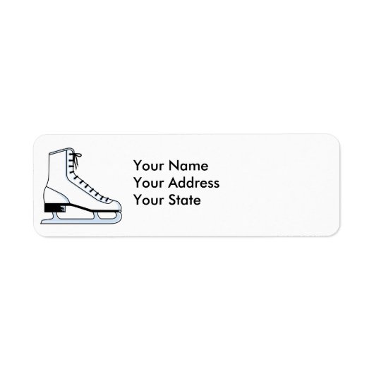 wit schaatsvectorafbeelding etiket (Voorkant)