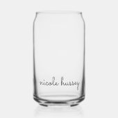 Wit script | Stijlvol Monogram Modern Minimalistis Blikvorm Glas (Voorkant)