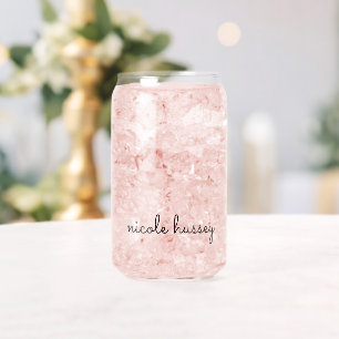 Wit script   Stijlvol Monogram Modern Minimalistis Blikvorm Glas