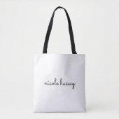 Wit script | Stijlvol Monogram Modern Minimalistis Draagtas (Voorkant)