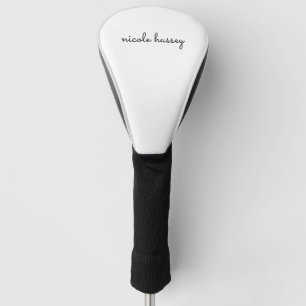 Wit script   Stijlvol Monogram Modern Minimalistis Golfheadcover