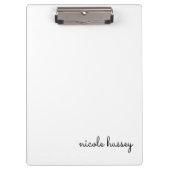 Wit script | Stijlvol Monogram Modern Minimalistis Klembord (Voorkant)