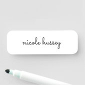 Wit script | Stijlvol Monogram Modern Minimalistis Naamplaatje (In situ)