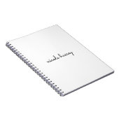 Wit script | Stijlvol Monogram Modern Minimalistis Notitieboek (Rechterzijde)