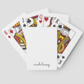 Wit script | Stijlvol Monogram Modern Minimalistis Pokerkaarten (Achterkant)
