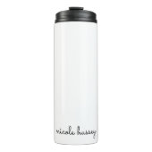 Wit script | Stijlvol Monogram Modern Minimalistis Thermosbeker (Voorkant)