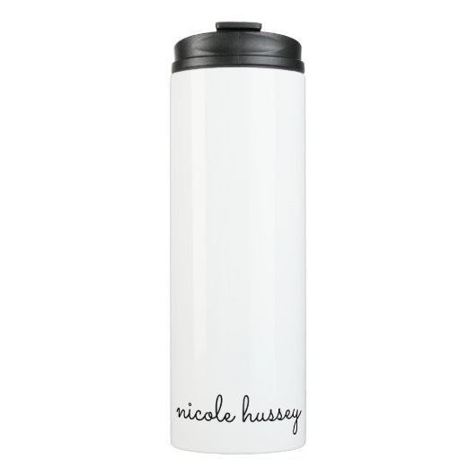 Wit script | Stijlvol Monogram Modern Minimalistis Thermosbeker (Voorkant)