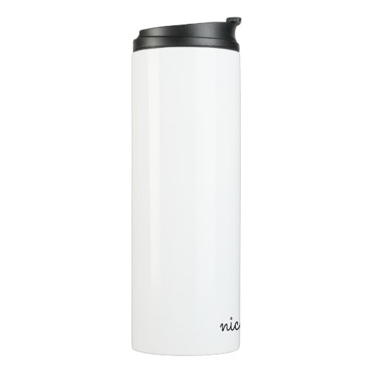 Wit script | Stijlvol Monogram Modern Minimalistis Thermosbeker (Gedraaid links)