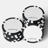 Wit script | Stijlvol Monogram Modern Poker Chips (Opstapeling)