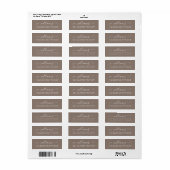 Wit Script Taupe Grijs Retouradreslabel Etiket (Full Sheet)