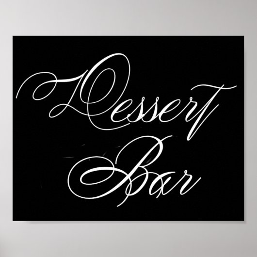 Wit script voor Elegant Dessert Bar | Horizontaal  Poster (Voorkant)