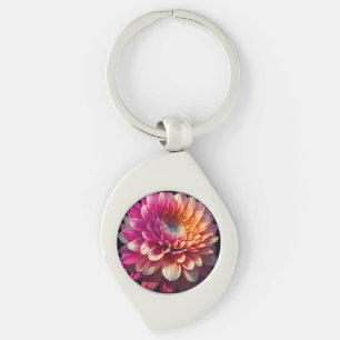 Wit Sinaasappel Geel Roze Paarse Blauw Dahlia Flow Sleutelhanger