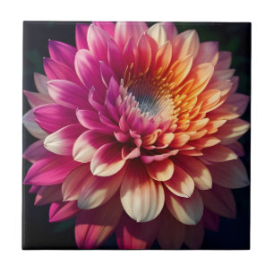 Wit Sinaasappel Geel Roze Paarse Blauw Dahlia Flow Tegeltje
