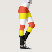 Wit Sinaasappel Geel & Zwart Candy Corn Halloween Leggings (Rechts)