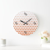 Wit Sinaasappel poka Dot Modern White Grote Klok (Huis)