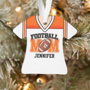 Wit/Sinaasappel/Zwarte Football Mam Jersey Ornament