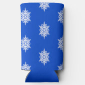 Wit sneeuwvlokpatroon op blauw (Achterkant)