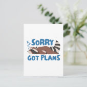wit sorry heeft plannen grappige wasbeer briefkaart (Staand voorkant)