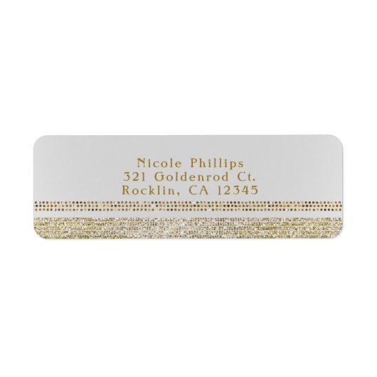 Wit & Spark Goud Glam Party Uitnodiging Etiket (Voorkant)