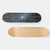 Wit Spinnenweb Verlopen Abstract Ontwerp Skateboard (Horizontaal)