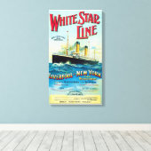 WIT STAR LINE OCEAN MAIL STEAMER CANVAS PRINT (Insitu (Houten vloer))