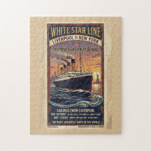 Wit Star Line Olympic & Titanic Poster uit het ver Legpuzzel
